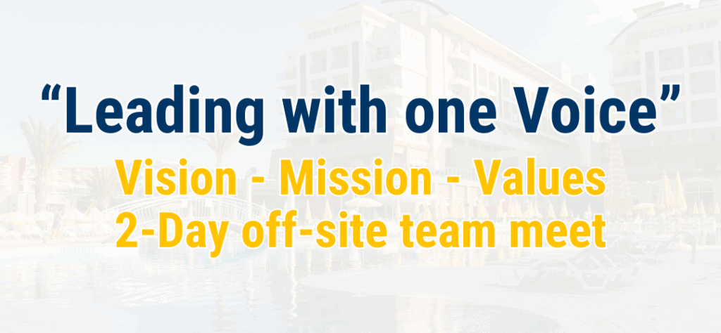 off-site management meeting vision mission values team building